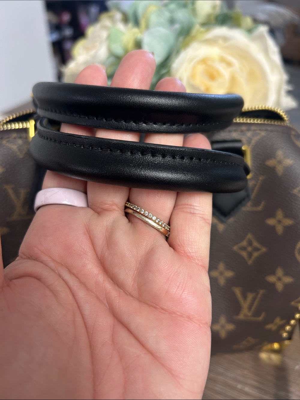 Brown Monogram Satchel with Black Trim - Picture 2 of 14